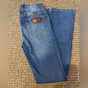 Wrangler Blue Boot Cut Jeans with Authentic Fading
